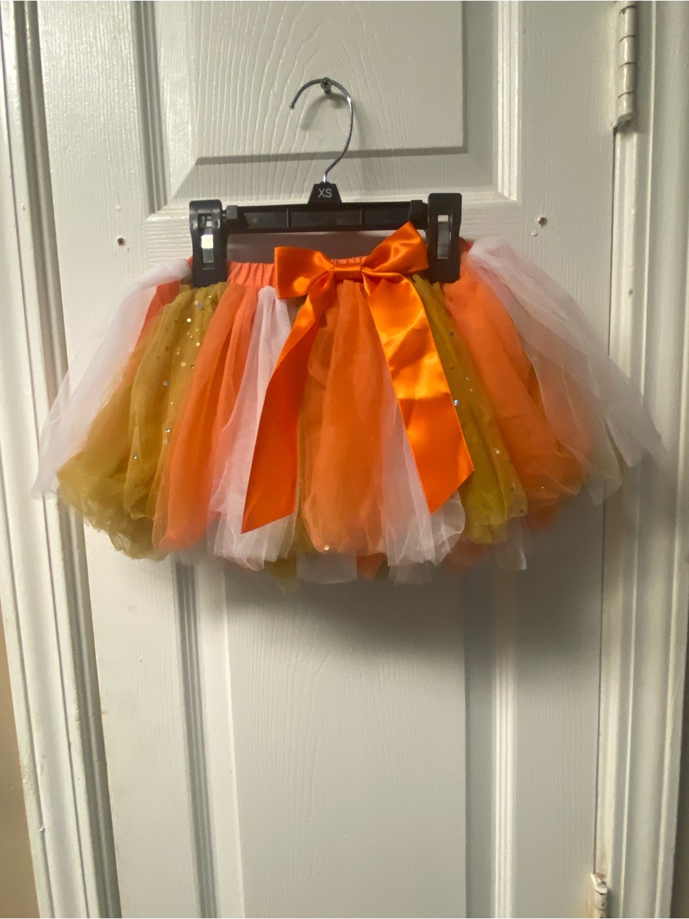 Kids Orange & White Tutu Skirt with Gold Accents - Brand:
